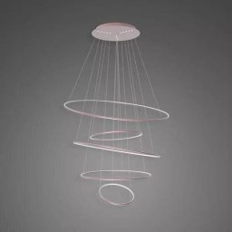 Lampa wisząca ALTAVOLA DESIGN Lampa wisząca Ledowe Okręgi No.5 120cm 4k Różowe Złoto ściemnialna (Barwa światła barwa dzienna, Kierunek padania światła do wewnątrz, Kolor różowe złoto, Możliwość ściemniania tak)
