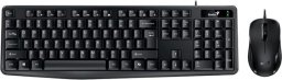 Klawiatura + mysz Genius Genius KM-170 COPILOT, zestaw klawiatura z optyczną myszką, CZ/SK, przewodowa (USB), czarna