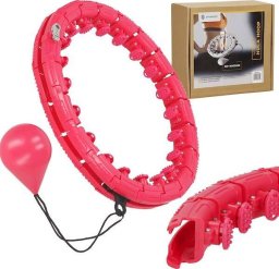 Springos Hula hop z obciążeniem i masażerem odchudzające 24 wypustki różowe UNIWERSALNY