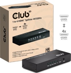 Club 3D Club3D HDMI Splitter  1 Eingang  -> 4 Ausgänge 4K120Hz UHD retail
