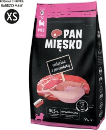 Pan Mięsko Karma sucha dla psa Cielęcina z przepiórką (szczeniak) chrupki XS 9kg