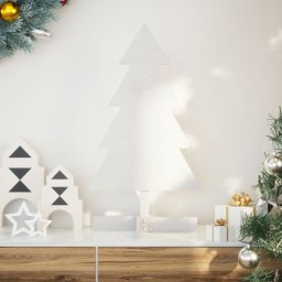 vidaXL Drewniana choinka do udekorowania, biała, 80 cm, sosnowa