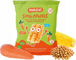 Smileat Smileat, BIO Smilondas, Chrupki z ciecierzycy, kukurydzy i soczewicy, marchewkowe, 25 g