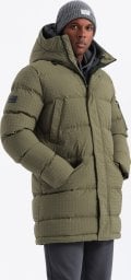 Kurtka męska Ombre Outdoorowa długa męska kurtka parka   oliwkowa V4 OM-JALJ-0201 XL