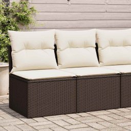 vidaXL vidaXL 4-cz sofa ogrodowa z poduszkami, brązowy rattan PE i akacja