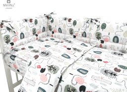 MimiNu MIMINU 3 pcs of bedding sets pillowcase 40x60cm, duet cover 135x100cm, bumper 180x30 HEDGEHOG