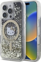 HelloKitty Hello Kitty HKHMP16LLGDIK iPhone 16 Pro   6.3" czarny złoty/black gold hardcase Liquid Glitter Fever MagSafe