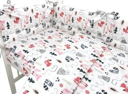 MimiNu MIMINU 3 pcs of bedding sets pillowcase 40x60cm, duet cover 135x100cm, bumper 180x30 FOX