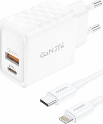 Ładowarka Foneng Ładowarka sieciowa Foneng EU56 1xUSB-A, 1xUSB-C, 20W (Biała) + kabel USB-A do Lightning
