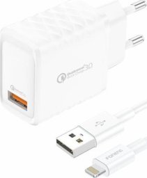 Ładowarka Foneng Ładowarka sieciowa EU54 USB-A, 3A (Biała) + kabel USB-A do Lightning