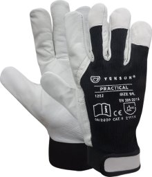 Tekson Rękawice Ochronne Tekson Practical 1252 Skóra Kozia Z Rzepem (11 - XXL)