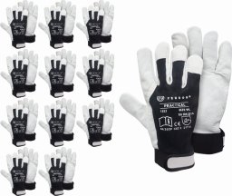 Tekson Rękawice Ochronne Tekson Practical 1252 Skóra Kozia Z Rzepem - 12 Par (8 - M)