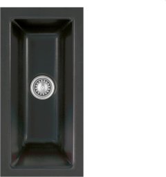 Zlewozmywak SYSTEMCERAM Systemceram Mera 16 U Nero, zlewozmywak ceramiczny, korek manualny