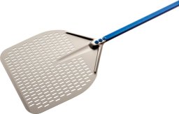 GI.METAL Gi.Metal Azzurra Rectangular Perforated Pizza Peel 36x36 cm Handle 120 cm