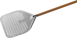 GI.METAL Gi.Metal Woodtech Rectangular Perforated Pizza Peel 36x36 cm Handle 60 cm