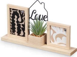 Ramka Giftdecor Stojąca ramka na zdjęcie z rośliną LOVE, 40 x 23 x 7 cm