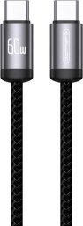 Kabel USB Jellico B27 USB-C - USB-C PD 60W 1m Czarny