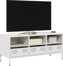 vidaXL vidaXL Szafka RTV, biała, 101,5x39x43,5 cm, stal walcowana na zimno