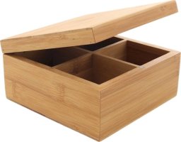 MPLCo Bambusowe pudełko do herbaty 4 kwadrat 16x16 cm