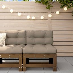 vidaXL Ogrodowa sofa środkowa, miodowy brąz, lite drewno sosnowe