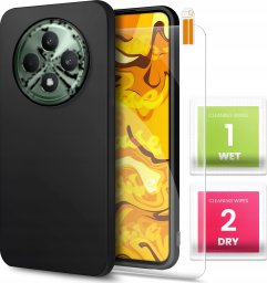  Hello Case ETUI DO OPPO RENO12 F 4G / 5G / FS GUMOWE OBUDOWA CZARNE MATOWE   SZKŁO 9H