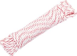 vidaXL Linka rozrusznika, biało-czerwona, 3 mm 10 m, nylon