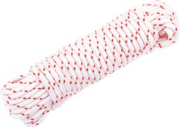 vidaXL Linka rozrusznika, biało-czerwona, 4 mm 10 m, nylon