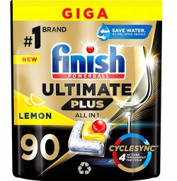 Finish (DE) Finish Powerball Ultimate Plus All in 1 Kapsułki do zmywarki cytrynowe, 90 sztuk (PRODUKT Z NIEMIEC)