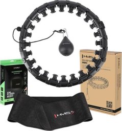 HMS ZESTAW HULA HOP HHW12 BLACK Z WYPUSTKAMI I OBCIĄŻNIKIEM HMS + PAS BR163 BLACK PLUS SIZE