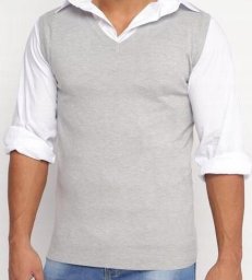 New Boy Bezrękawnik pulower sweter męski kamizelka bez rękawów XXL 2XL szary