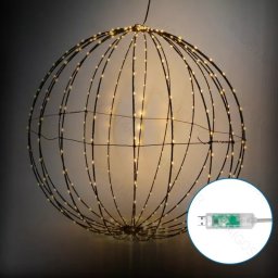  Aigostar  Ozdobna kula LED USB kula 3D sterowanie pilotem+muzyką+aplikacją , RGBIC, 5m+30cm Ozdobna kula LED USB kula 3D sterowanie pilotem+muzyką+aplikacją , RGBIC, 5m+30cm