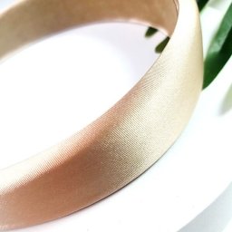 Yeye Satynowa opaska do włosów gładka Beżowy