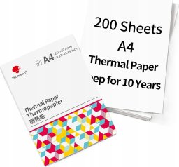 Phomemo Papier Termiczny Kartki Biały A4 210mm 200 szt. do Phomemo M832 M833 M08F / Q22-DZF2-RMSG10-A4