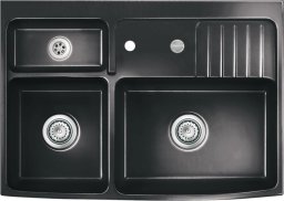 Zlewozmywak SYSTEMCERAM Systemceram Centra 90 Nero, zlewozmywak ceramiczny, korek automatyczny