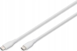 Kabel USB Digitus USB-C - USB-C 0.5 m Biały (AK-300341-005-W)