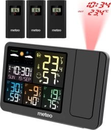 Meteo Stacja pogodowa z DCF 3 czujniki projektor laserowy