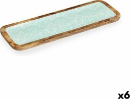 Dekoracja świąteczna Giftdecor Dekoracja na Stół Biały Brązowy Kolor Zielony Liść roślin 45 x 15 cm (6 Sztuk)