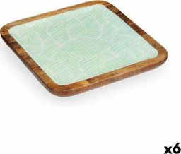 Dekoracja świąteczna Giftdecor Dekoracja na Stół Biały Brązowy Kolor Zielony Liść roślin 25 x 25 cm (6 Sztuk)