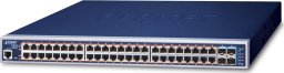 Switch Planet PLANET GS-5220-48P4X łącza sieciowe Zarządzany L3 Gigabit Ethernet (10/100/1000) Obsługa PoE 1U Niebieski