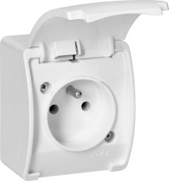 Orno Gniazdo pojedyncze 2P+Z AQUATIC, IP44, białe