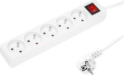 Blow 98-737# Przedłużacz sieciowy pr-570wsp 5-gniazd z uziemieniem+wyłącznik 1,5m biały 3x1,5mm