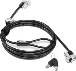 Linka zabezpieczająca Lenovo Kensington NanoSaver Twin Head - Sicherheitskabelschloss - Schwarz - 1.8 m - fur ThinkCentre M75t Gen 2, ThinkPad L13 Yoga Gen 3, T14s Gen 3, X13 Gen 3