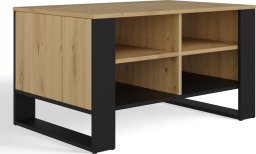 Topeshop STOLIK KAWOWY ŁAWA MODERN 4P DĄB ARTISAN CZERŃ