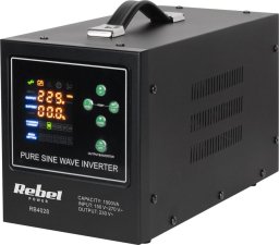 Przetwornica Rebel Zasilacz awaryjny Rebel POWER-1000-LFP4 - przetwornica z czystym przebiegiem sinusoidalnym i funkcją ładowania 12V 230V 1000VA/700W