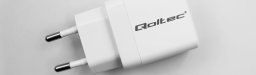 Ładowarka Qoltec Ładowarka sieciowa 35W GaN | 5-20V | 1.5-3A | 1xUSB-C PD | 1xUSB QC 3.0 | Biała