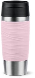 Emsa TRAVEL MUG Waves thermal mug (light pink/stainless steel, 0.36 liters)