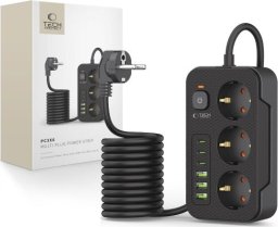 Listwa zasilająca Tech-Protect TECH-PROTECT PC3X6 POWER SOCKET 3 USB & 3 TYPE-C & 3 SOCKET 200CM BLACK