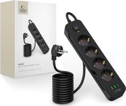 Listwa zasilająca Tech-Protect TECH-PROTECT PCL4X3 POWER SOCKET LONG 2 USB & 1 TYPE-C & 4 SOCKET 200CM BLACK