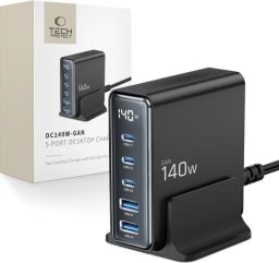 Ładowarka Tech-Protect TECH-PROTECT DC140W-GAN 5-PORT DESKTOP CHARGER PD140W/QC3.0 BLACK