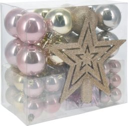 Christmas Gifts Zestaw 54 elementy do dekoracji bombki czubek champagne pink